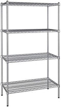 18" x 36" NSF Chrome 4-Shelf Kit with 64" Posts, Heavy Duty Storage Shelving, Wire Shelving Kit, NSF Commercial Storage Rack Unit