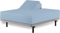 Top Split Queen Fitted Sheet Only for Adjustable beds, Split Down 32 inches from The Top, 600 Thread Count 100% Cotton Half Split Flex Head Fitted Sheet for Sleep Number Beds, Light Blue