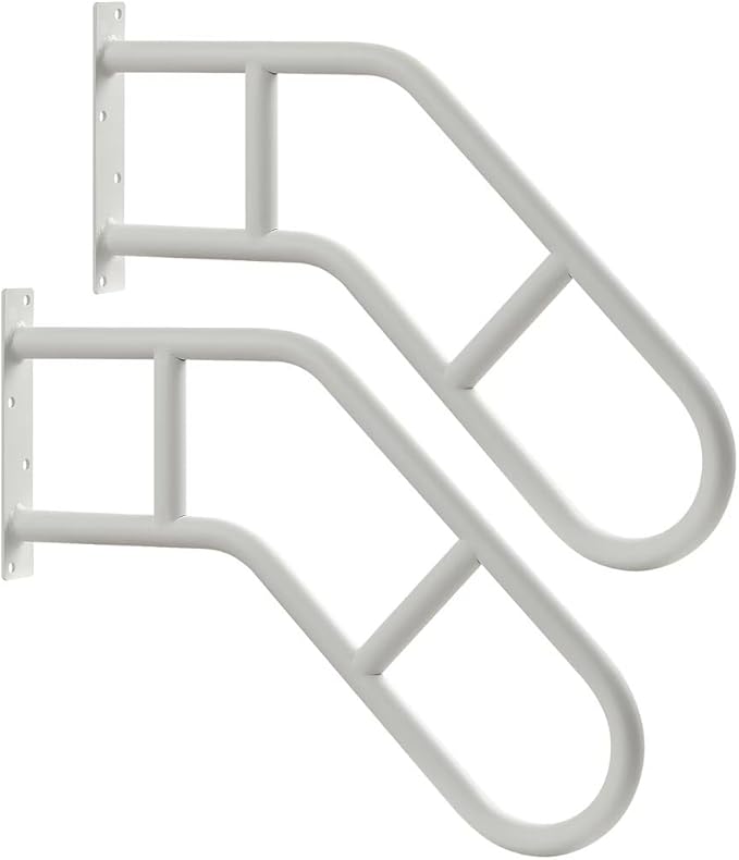 Hand Rails for Outdoor Steps & Elderly (Max 800LBS),U-Shape Wall Mount Stair Railing, Porch, Deck & Garden Grab Bar, Safety Handle for Garage, 2 Pack