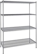 24" x 54" NSF Chrome 4-Shelf Kit with 74" Posts, Heavy Duty Storage Shelving, Wire Shelving Kit, NSF Commercial Storage Rack Unit