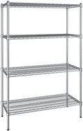 18" x 42" NSF Chrome 4-Shelf Kit with 64" Posts, Heavy Duty Storage Shelving, Wire Shelving Kit, NSF Commercial Storage Rack Unit