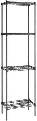 14" x 24" NSF Black Epoxy 4-Shelf Kit with 86" Posts, Heavy Duty Storage Shelving, Wire Shelving Kit, NSF Commercial Storage Rack Unit
