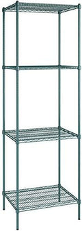 24" x 30" NSF Green Epoxy 4-Shelf Kit with 96" Posts, Heavy Duty Storage Shelving, Wire Shelving Kit, NSF Commercial Storage Rack Unit