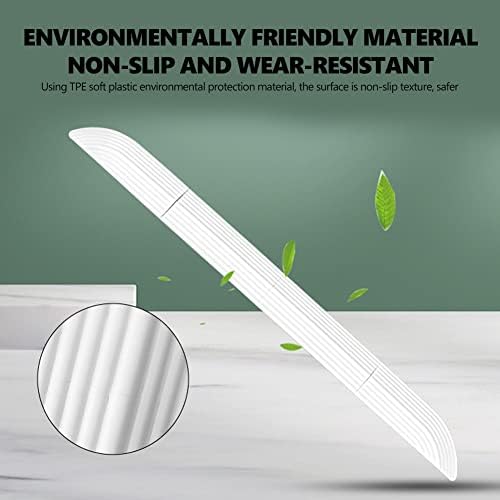 Rubber Wheelchair Ramp Set for Doorways, White, 4-Piece Universal Door Sill Threshold for Bathroom, Stairs
