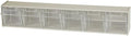 Akro-Mils TiltView Plastic Storage Cabinet with 6 Tilt Out Bins, Horizontal Plastic Parts Organizer, Teacher Toolbox, and Office Supply Organizer, 23-5/8" W x 3-1/2" H x 3-3/4" D, Stone