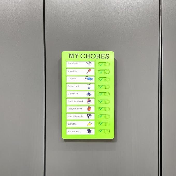 2 Pcs Chore Chart for Adults to do List My Chores Checklist Task Board Sliding Routine Chart for Kids, Memo Boards Slider Schedule DIY Detachable Daily Checklist Planning Table (2Pcs Green My Chores)
