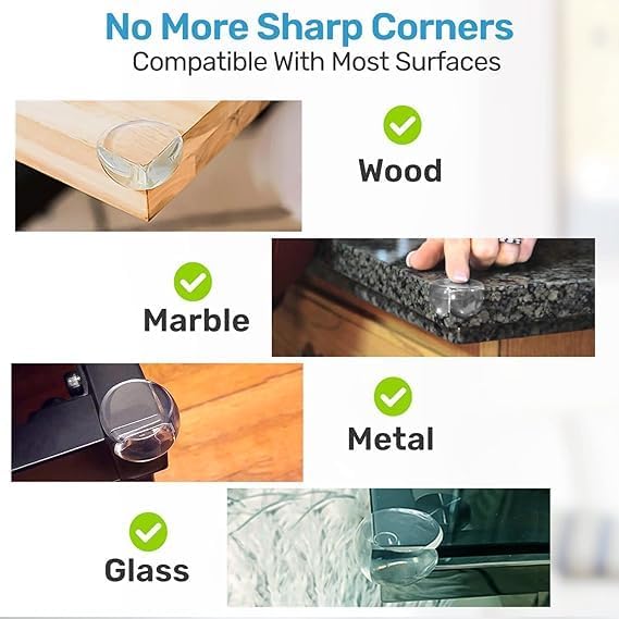 Table Corner Protectors for Baby, Clear Furniture Corner Guards & Edge Safety Bumpers, Round Baby Proof Bumper, Table Edges & Sharp Corners Baby Proofing (24 Pack)