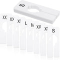 8 Pcs White Rectangular Size Separators Closet Dividers for Hanging Plastic Clothing Rack Dividers with Printed Sizes Clothing Rack Size Divider Reusable Closets Separators Label Preprinted in 8 Sizes