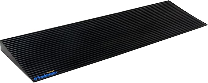 Ruedamann 1.8" Rise Threshold Ramp for Doorways, Sturdy Rubber Threshold Ramp, Non-Slip Power Door Ramps for Wheelchairs is Adjustable and Cuttable for Doorways,Curb, Scooters, Driveways