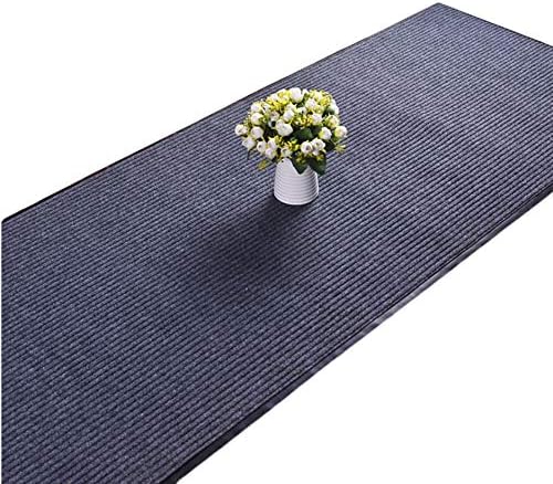ITINA Door Mat About W3' x L5' Large Outdoor Indoor Mat Waterproof Rubber Back Rugs for Home Office Business Areas Grey-Black