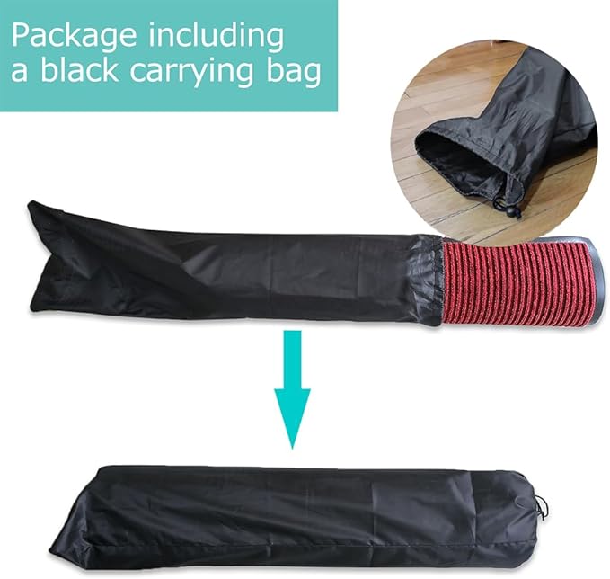 ITINA Door Mat About W3' x L16' Large Outdoor Indoor Mat Waterproof Rubber Back Rugs for Home Office Business Areas Wine Red-Black