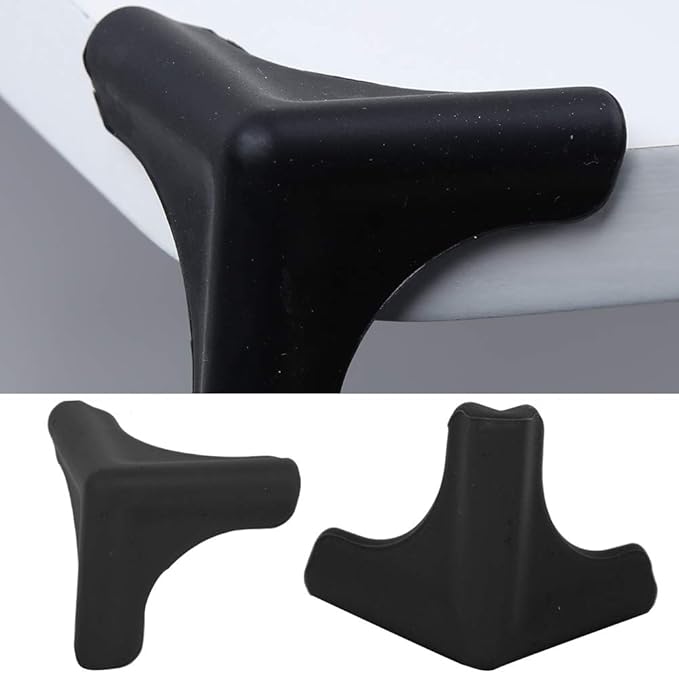 Safety Corner Guards, Removable Silicone 4PCS Edge Protectors, for Furniture(Range Hood Anti-Collision Angle-Black)