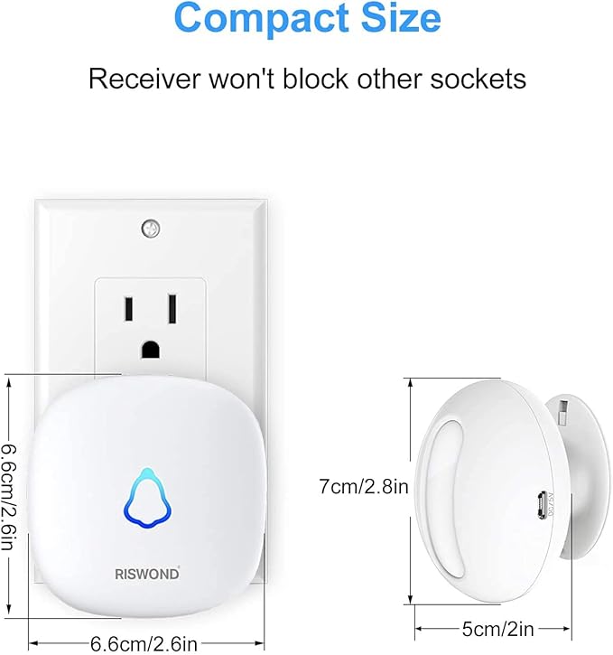 Wireless Motion Sensor Door Chime: Business Entry Doorbell Indoor Motion Detector Buzzer (500Ft Range, 32 Tunes, 5 Level Volume) Store Entrance Alert Bell Bed Alarm for Elderly Dementia Patients