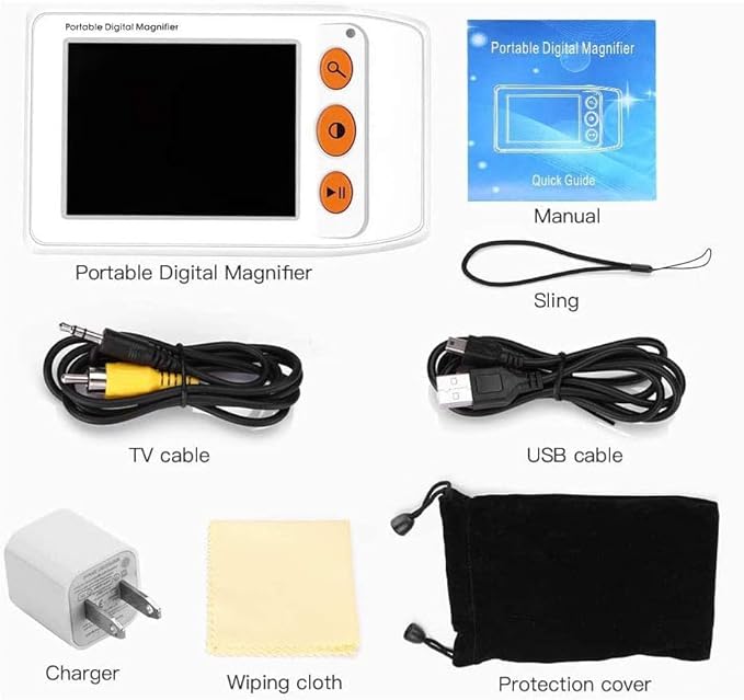 Eyoyo Digital Magnifier Portable Electronic Video Magnifier Reading Aids 3.5 Inch LCD Screen for Low Vision 2x-25x Zoom Foldable Handle