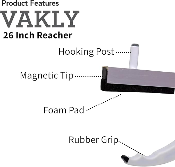 Extra Long Easy Grip Reacher Grabber Tool for Reaching 32 inch Light Weight Picker Upper Stick with Pull Trigger Handgrip, Hook and Magnetic Tip for Post Surgery, Seniors, Cleaning Trash (24)
