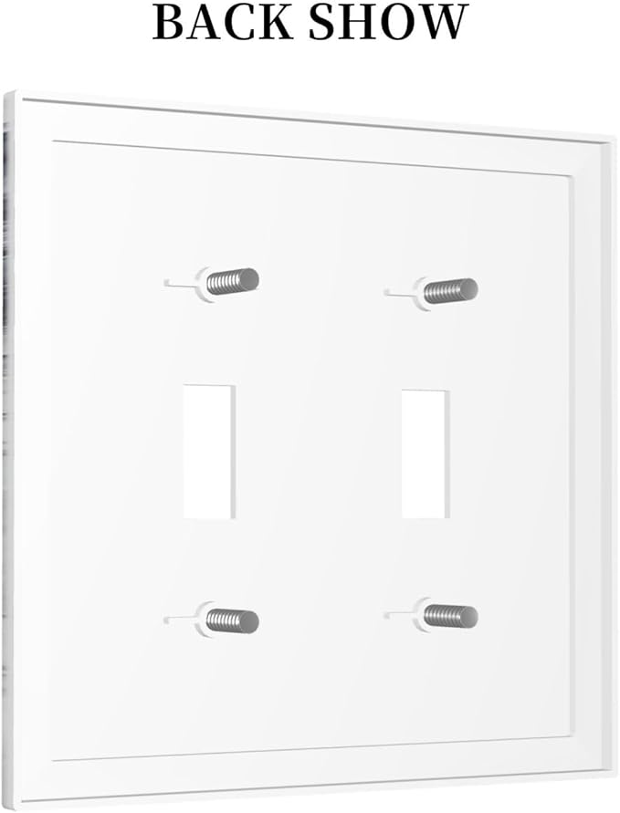 Abstract Marble Ink Texture Grey Marble Print Decorative Switch Plates 2 Gang Double Toggle Outlet Light Switch Cover Wall Plate Electrical Faceplate for Bathroom Kitchen Decor