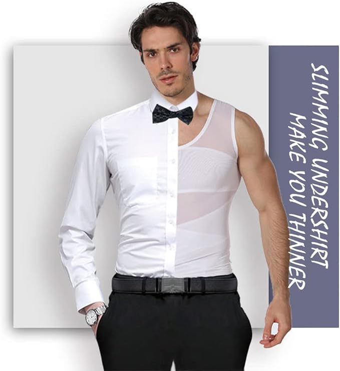 Mens Compression Shirt to Hide Gynecomastia Moobs Slimming Body Shaper Vest
