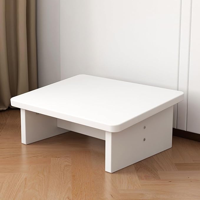 COHEALI Wooden Footrest Stool Warm White Multi-Functional Ergonomic Step Stool for Office Home Use Lightweight Stable Support for Foot and Back Comfort