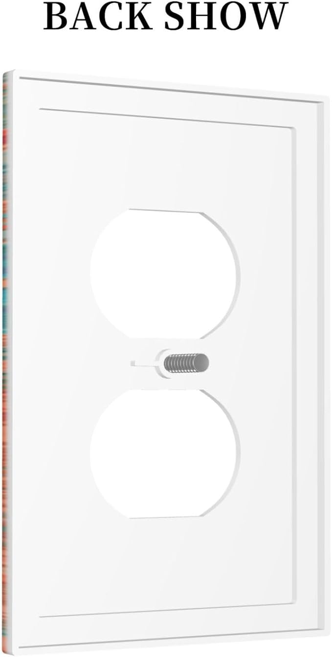 Abstract Ombre Colorful Indian Mandala 1 Gang Single Duplex Light Switch Plate Outlet Plate Cover Decorative Wall Plate Switchplate Electrical Receptacle Faceplate for Bedroom Bathroom Decor