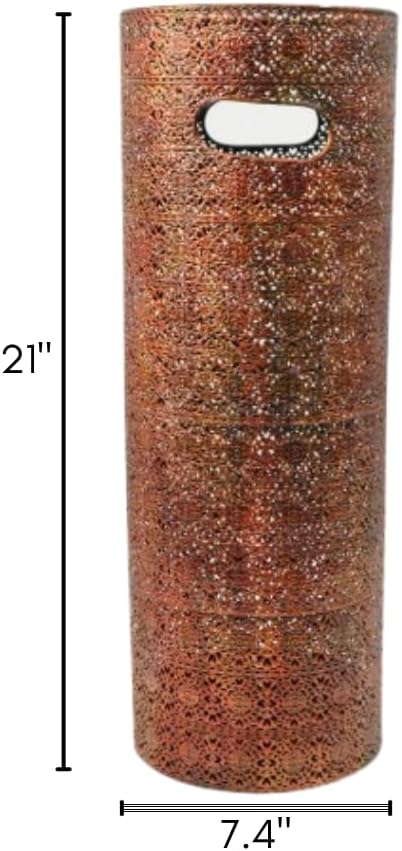 Concepts 21 inch Heavy Duty Metal Umbrella Stand - Durable Storage Holder for Umbrellas - Indoor and Outdoor Use - Stylish and Modern Organizer for Entryways. (Copper Lace)