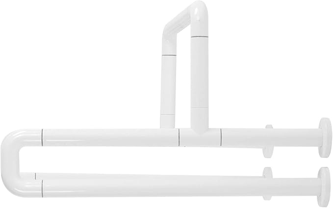 Respicefinem White Toilet Grab Bar Stainless Steel Bathroom Safety Hand Rail for Elderly with Fluorescent Ring Non Slip Surface Easy to Clean High Strength Suppo