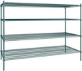 30" x 72" NSF Green Epoxy 4-Shelf Kit with 54" Posts, Heavy Duty Storage Shelving, Wire Shelving Kit, NSF Commercial Storage Rack Unit