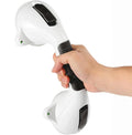 Suction Grab Bar with Safety Indicator for Bathtub Shower Bathroom, Heavy Duty Handrail Removable Reusable for Elderly disabled and Kids, Anti-Slip Grip, No Drilling Tool Free, Waterproof Black