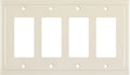 Henne Bery Modern Edge Decorative Wall Plate Switch Plate Outlet Cover, Durable Solid Zinc Alloy (Quad Decorator, Light Almond)