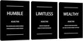 Canvas Painting Wall Art 3 Pieces Black Motivational Wall Art Decoration Entrepreneur Posters Prints Quotes Wall Decor for Living Room Bedroom Office Decor Canvas Art Set 12"x16"x3