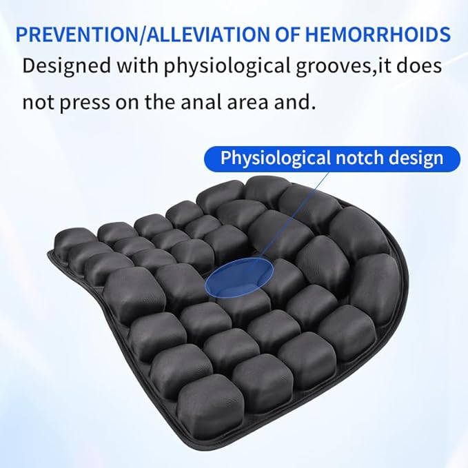 Travel Cushion,3DAir Inflatable Pressure Relief Cushion,Airplane seat Cushion for Long Flights,Press Type air Inflatable Wheelchair seat Cushion for Car,Office,Stadium,Ergonomic Comfort Support