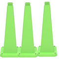 BESEA 3 Pack 28" Bright Green Traffic Safety Cones with Weighted Base, High-Visibility Parking Cones for Driveways, Business Parking Lots, Garages, Indoor/Outdoor Use