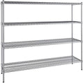 18" x 72" NSF Chrome 4-Shelf Kit with 64" Posts, Heavy Duty Storage Shelving, Wire Shelving Kit, NSF Commercial Storage Rack Unit