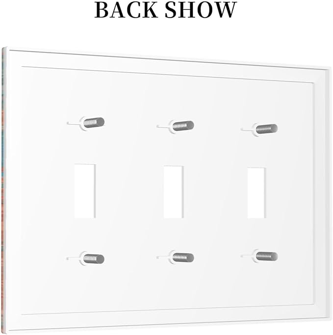 Abstract Ombre Colorful Indian Mandala 3 Gang Light Switch Covers Triple Toggle Wall Plate Decorative Switchplate Electrical Faceplate for Livingroom Bedroom Bathroom Decor