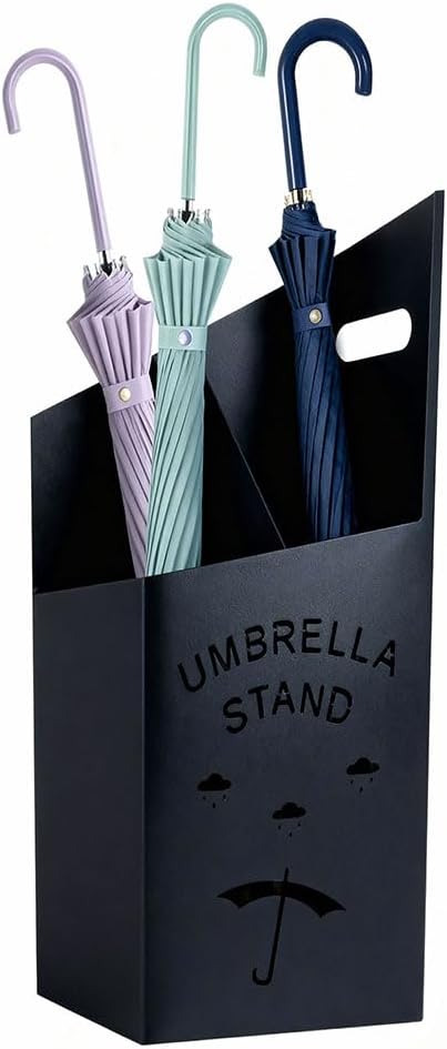 Detachable Base Umbrella Stand - Elegant Raindrop Design, Water Collection Tray, Gold/Black Finish, Durable Home & Office Organizer