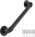 3FT Industrial Stair Railing Wall Mount Staircase Handrail φ1.3 Pipe Hand Rail for Steps Grab Bar Foot Rail Vintage Pipe Railing Black Deck Handrail for Outdoor Indoor Stair Porch