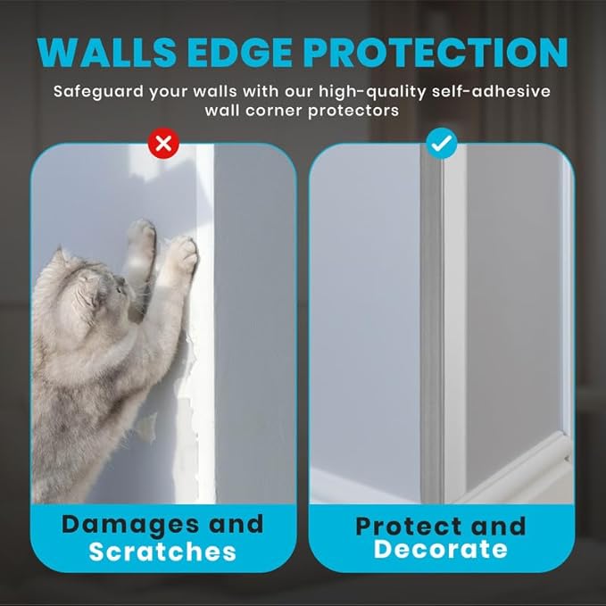 Proflex Wall Corner Protector - Brushed Aluminum 2 inch x 36 inch - Pack of 6 - Self Adhesive Corner Guards for Walls Edge Protection – Easy to Apply – No Tools Needed