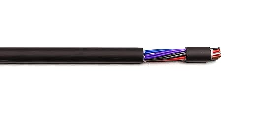 24AWG 20 Conductor Wire Cable (UL2464) - High Flexible Tinned Copper Unshielded Alarm Security Burglar LED Power - for Low Voltage Installations (Matte Black 100FT)