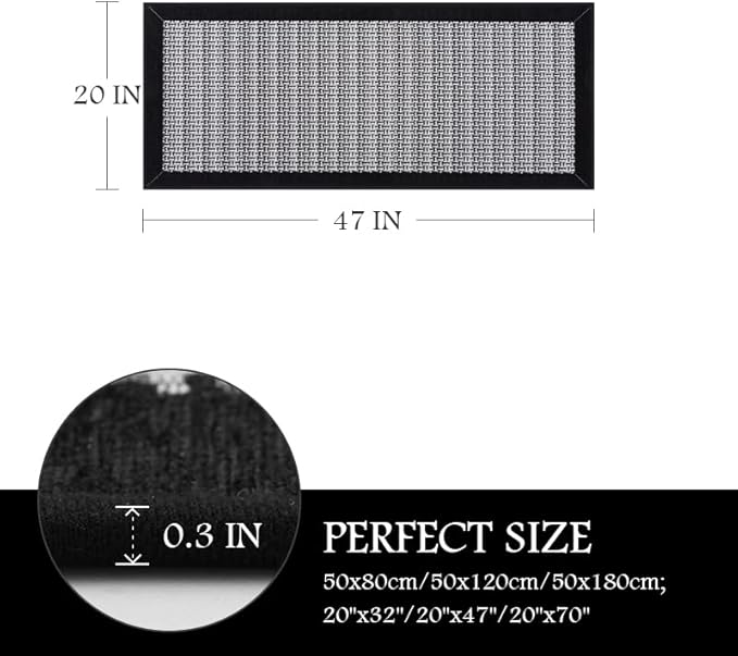 PADOOR Kitchen Mats for Floor, Kitchen Rugs Non Slip Washable, Rubber Backed Kitchen Runner Super Absorbent Kitchen Floor Mat Sink Rug, 20”x47” Black