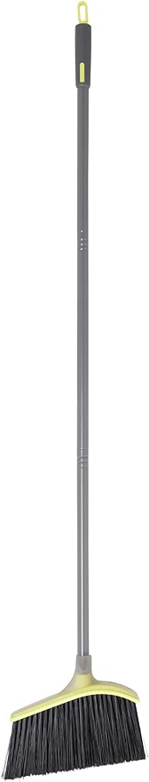 Casabella Wayclean Wide Angle Broom with Densely Packed Bristles, Gray