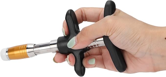 ZJchao Chiropractic Adjustment Tool, 10 Levels Manual Single Head Spinal Massager Hand Back Massage Tool Gun Device Portable Chiropractic Adjustment Tool (Gold)