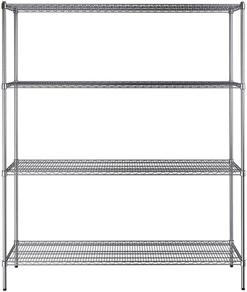 18" x 72" NSF Chrome 4-Shelf Kit with 86" Posts, Heavy Duty Storage Shelving, Wire Shelving Kit, NSF Commercial Storage Rack Unit