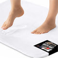 GORILLA GRIP Thick Memory Foam Bath Rugs, Soft Absorbent Velvet Bathroom Mats, Durable Dots on Underside, Machine Washable Bathmat, Carpet Rug Room Decor for Shower Floor, 42x24 Mat, White