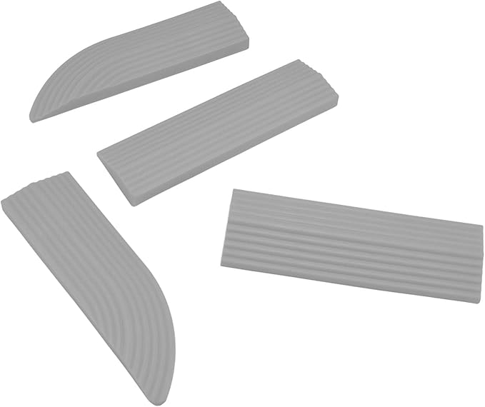 Rubber Threshold Ramp for Doorways, Grey, 4 Pack, Universal Vacuum Robot Door Sill Wheelchair Bathroom Access