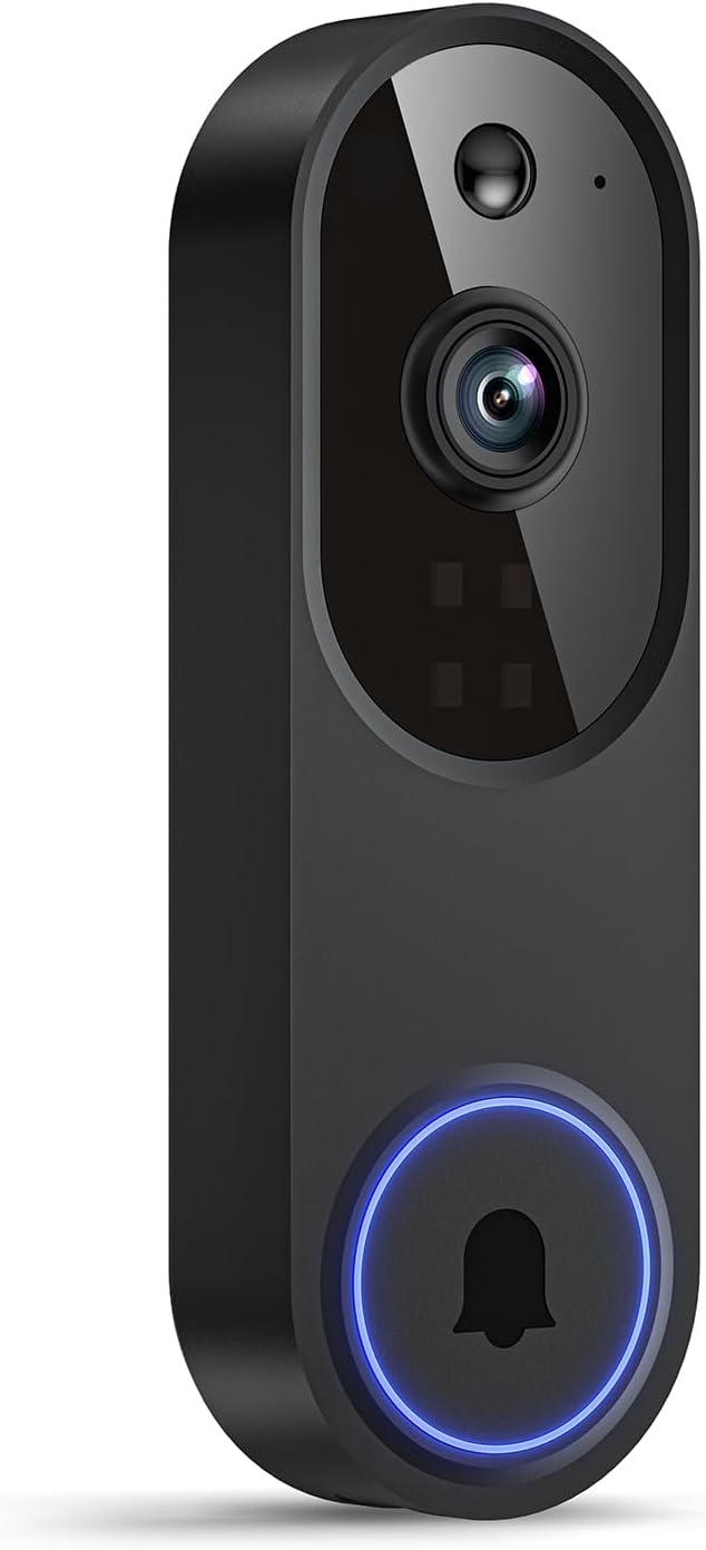 1080p Wireless Video Doorbell Camera, Battery Powered, AI Human and Motion Detection, 2 Way Talk, Night Vision, Cloud Storage (Sold Separately), 2.4G WiFi Only, Indoor/Outdoor Surveillance