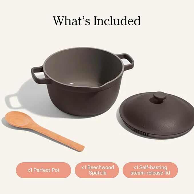 Our Place Mini Perfect Pot | 2.5 Qt Ceramic Pot with Lid & Spatula | Patented 8-in-1, PFAS-Free Nonstick, Non-Toxic Cookware | Induction & Oven-Safe up to 450°F | Char
