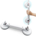 Suction Grab Bar for Shower Bathtub: Upgraded Heavy Duty Non-Slip Grip Handle with Strong Suction Cup for Bathroom Wall, Max Load 269LBS Safety Bar for Elderly Senior Disabled Handicap 17 Inch White