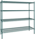 18" x 54" NSF Green Epoxy 4-Shelf Kit with 54" Posts, Heavy Duty Storage Shelving, Wire Shelving Kit, NSF Commercial Storage Rack Unit