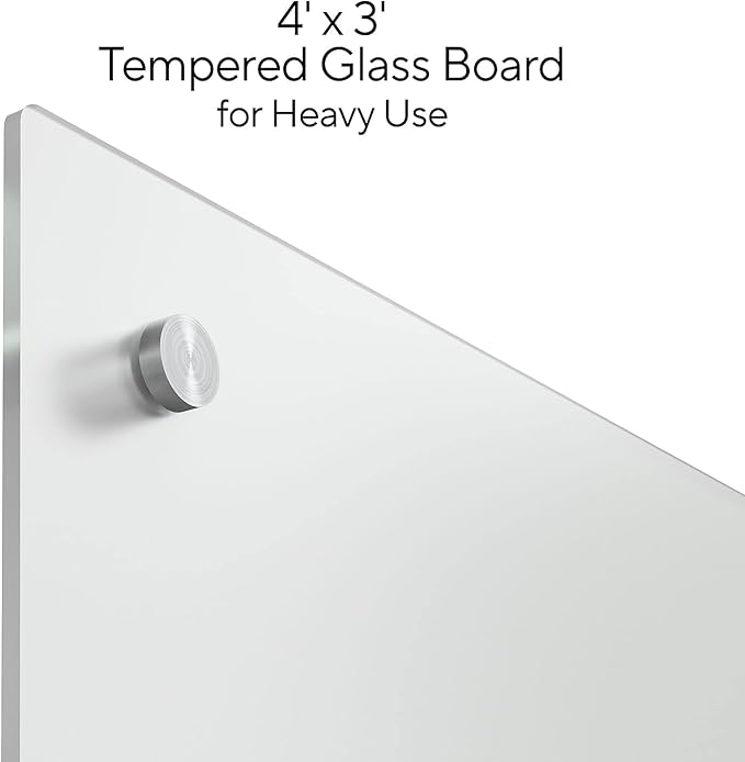 Staples TRU RED Tempered Glass Dry Erase Board, Frosted, 4-ft x 3-ft (TR61199)