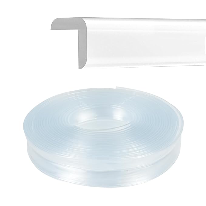 Corner Guards Furniture Edge Protectors 19.7ft(6mx15mm) Transparent Soft Silicone Bumper Strip Clear Edge Corner Cushion with Double-Sided Tape for Tables,Household