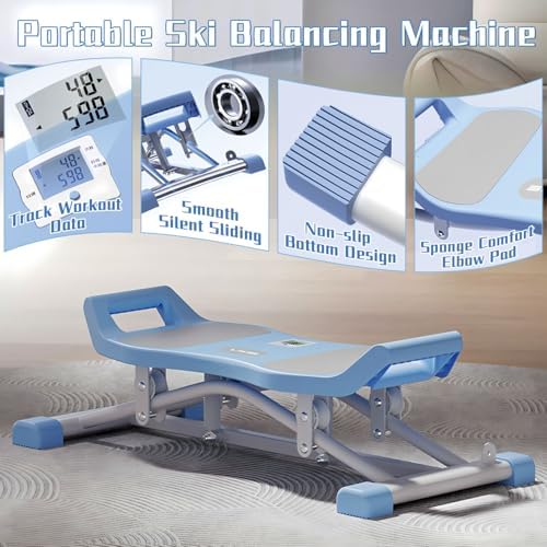 Stridon Balance Board with LCD Monitor - Ski Balance Trainer, 330 Lbs Capacity, Portable Waist Twister & Resistance Bands for Full Body Workouts, Improve Stability & Core Strength